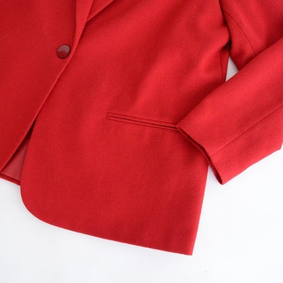Vintage Sage Harbor Red 100% Wool Button Down Blazer 16P - Picture 7 of 13